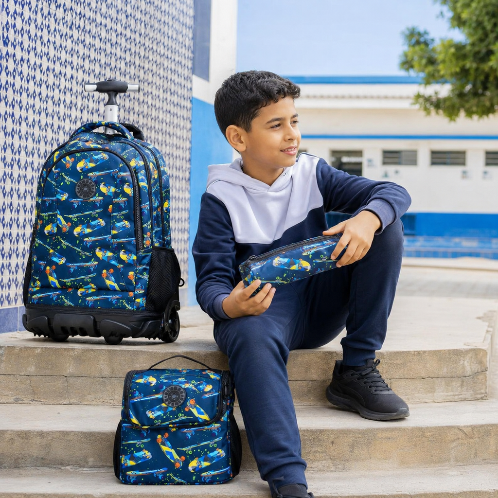 Sac à Dos Scolaire à Roulettes 3 en 1