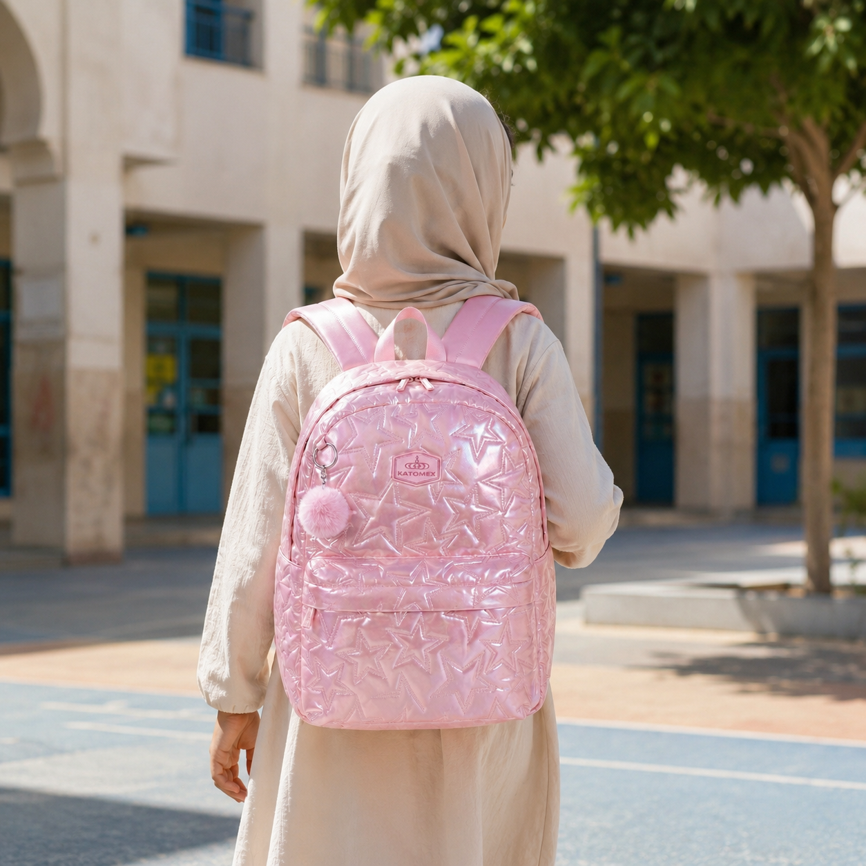 Sac à dos étoiles brillant – détail pompon