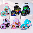 Pack Scolaire 3 Pièces Premium – Cartable à Roulettes Trolley 3D